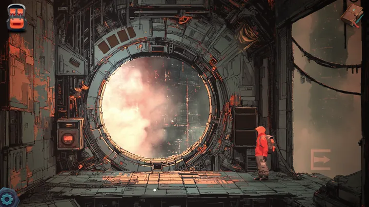 Ezra in front of the portal